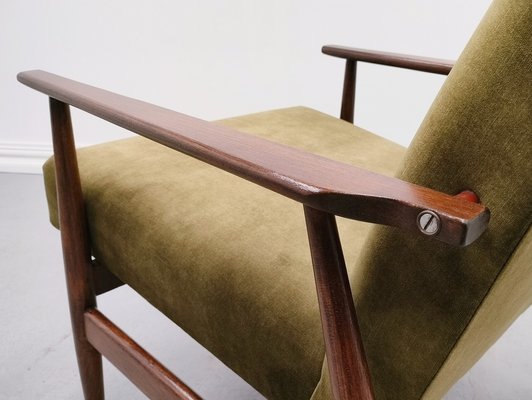 Mid-Century Armchair in Forest Green Velvet by Henryk Lis, 1960s-MTQ-1799570