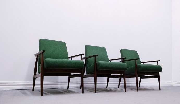 Mid-Century Armchair in Green Tweed by Henryk Lis, 1967-MTQ-2036224