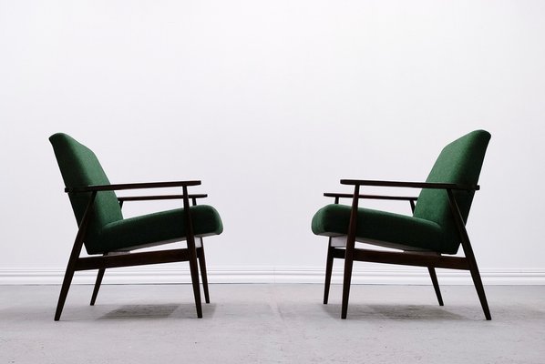 Mid-Century Armchair in Green Tweed by Henryk Lis, 1967-MTQ-2036224