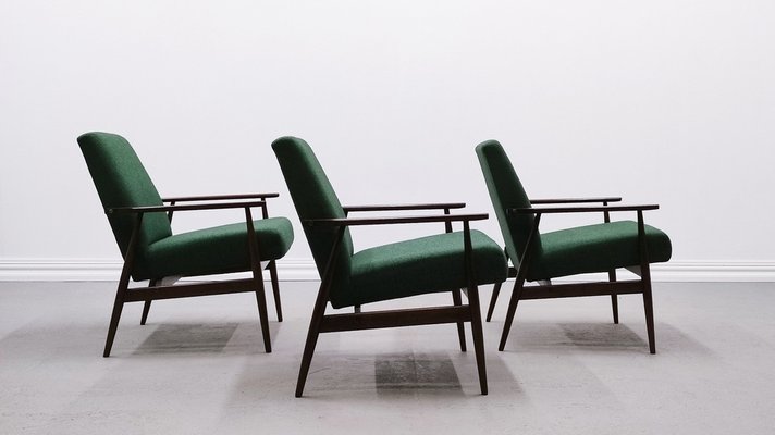 Mid-Century Armchair in Green Tweed by Henryk Lis, 1967-MTQ-2036224