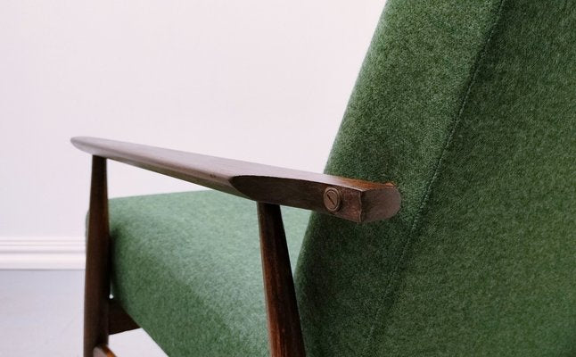 Mid-Century Armchair in Green Tweed by Henryk Lis, 1967-MTQ-2036224