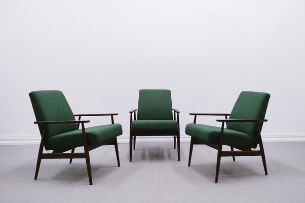 Mid-Century Armchair in Green Tweed by Henryk Lis, 1967-MTQ-2036224