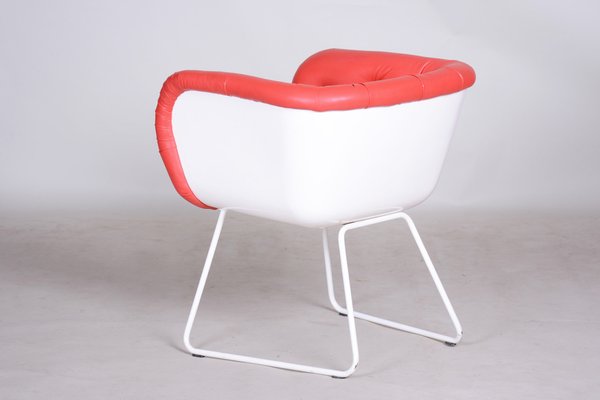 Mid-Century Armchair in Laminate, Steel & High Quality Leather, Czech, 1960s-WHY-1778011