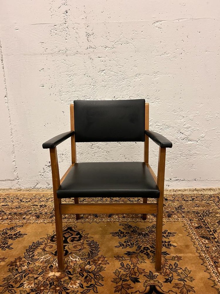 Mid-Century Armchair in Leatherette, 1950s