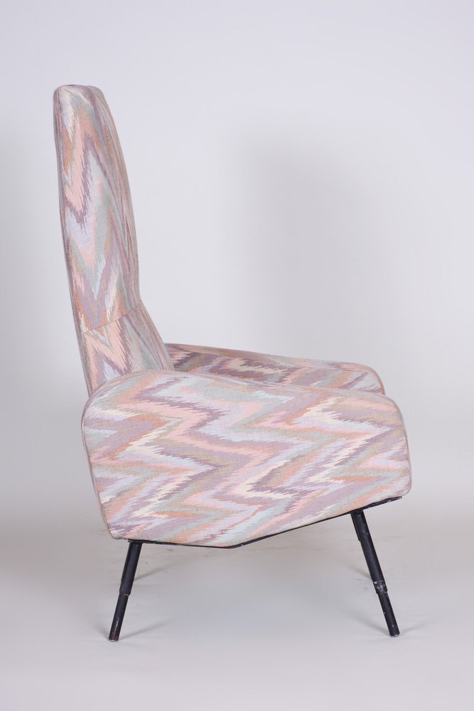 Mid-Century Armchair in Metal & Upholstery, Czech, 1950s