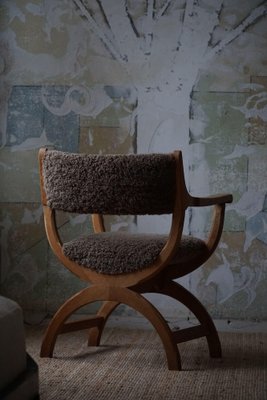 Mid-Century Armchair in Oak & Lambswool Model Kurul attributed to Henning Kjærnulf, 1960s-MXF-1758627