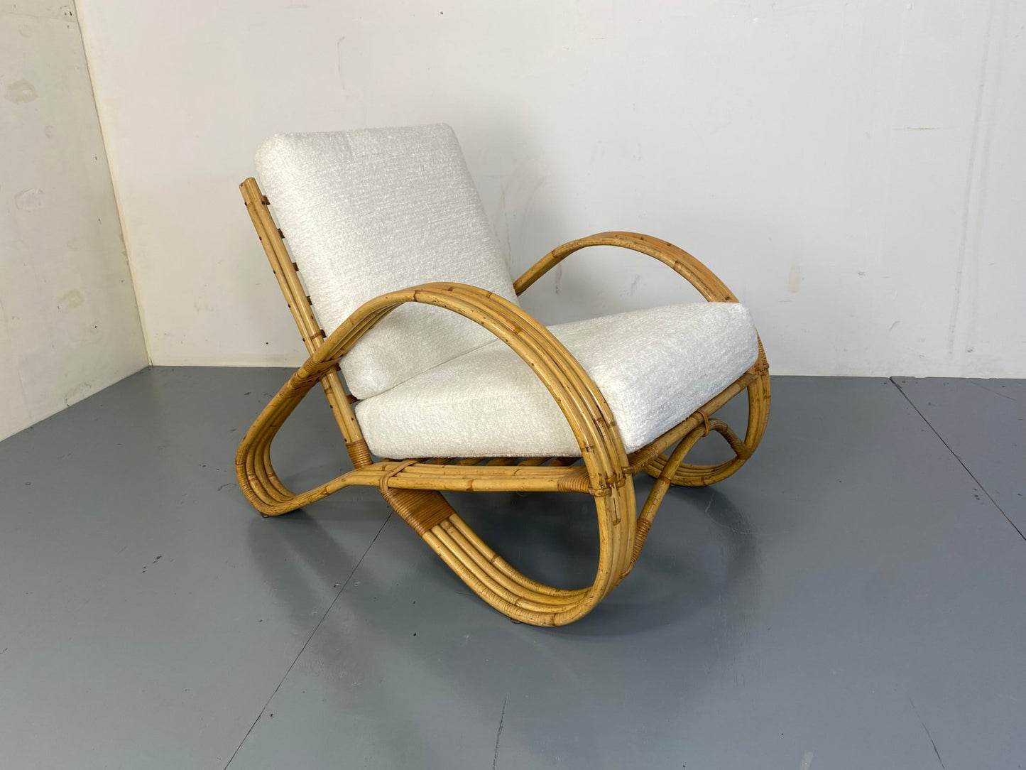 Mid-Century Armchair in Rattan and Bamboo by Rohé Noordwolde, 1950s