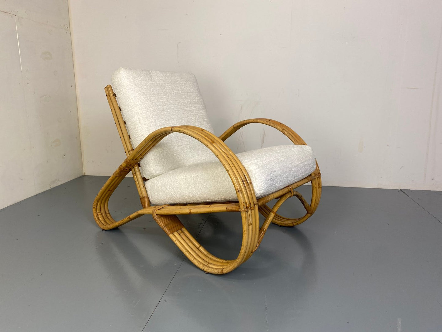 Mid-Century Armchair in Rattan and Bamboo by Rohé Noordwolde, 1950s