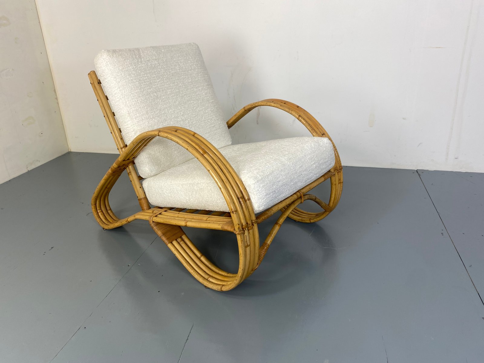 Mid-Century Armchair in Rattan and Bamboo by Rohé Noordwolde, 1950s