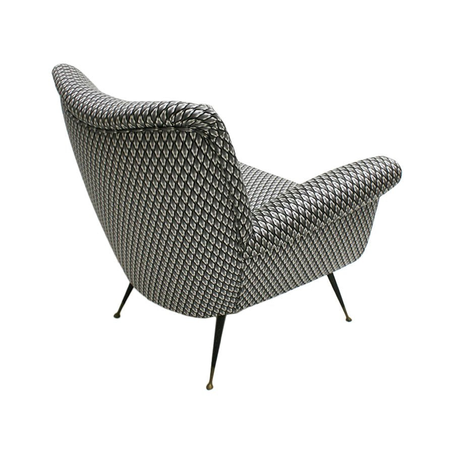 Mid-Century Armchair in Serpentino Fabric by Gigi Radice