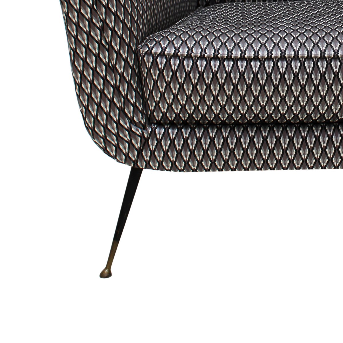 Mid-Century Armchair in Serpentino Fabric by Gigi Radice