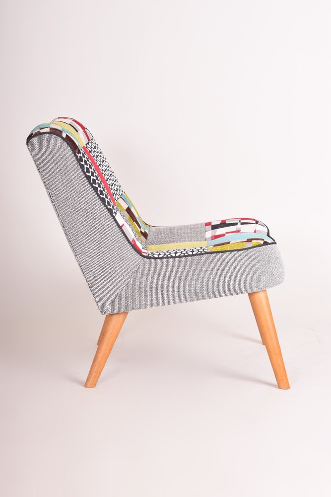 Mid-Century Armchair in Upholstered Beech, Former Czechoslovakia, 1950s