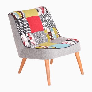 Mid-Century Armchair in Upholstered Beech, Former Czechoslovakia, 1950s-WHY-1790702