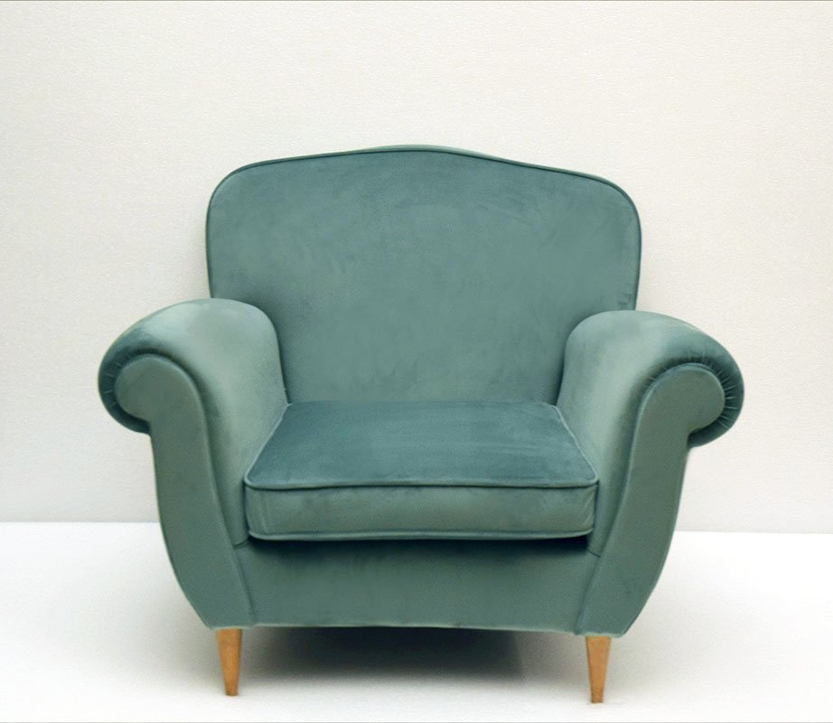 Mid-Century Armchair in Velvet attributed Ico Parisi, 1950s