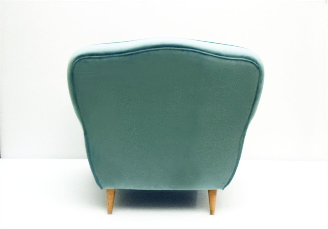 Mid-Century Armchair in Velvet attributed Ico Parisi, 1950s