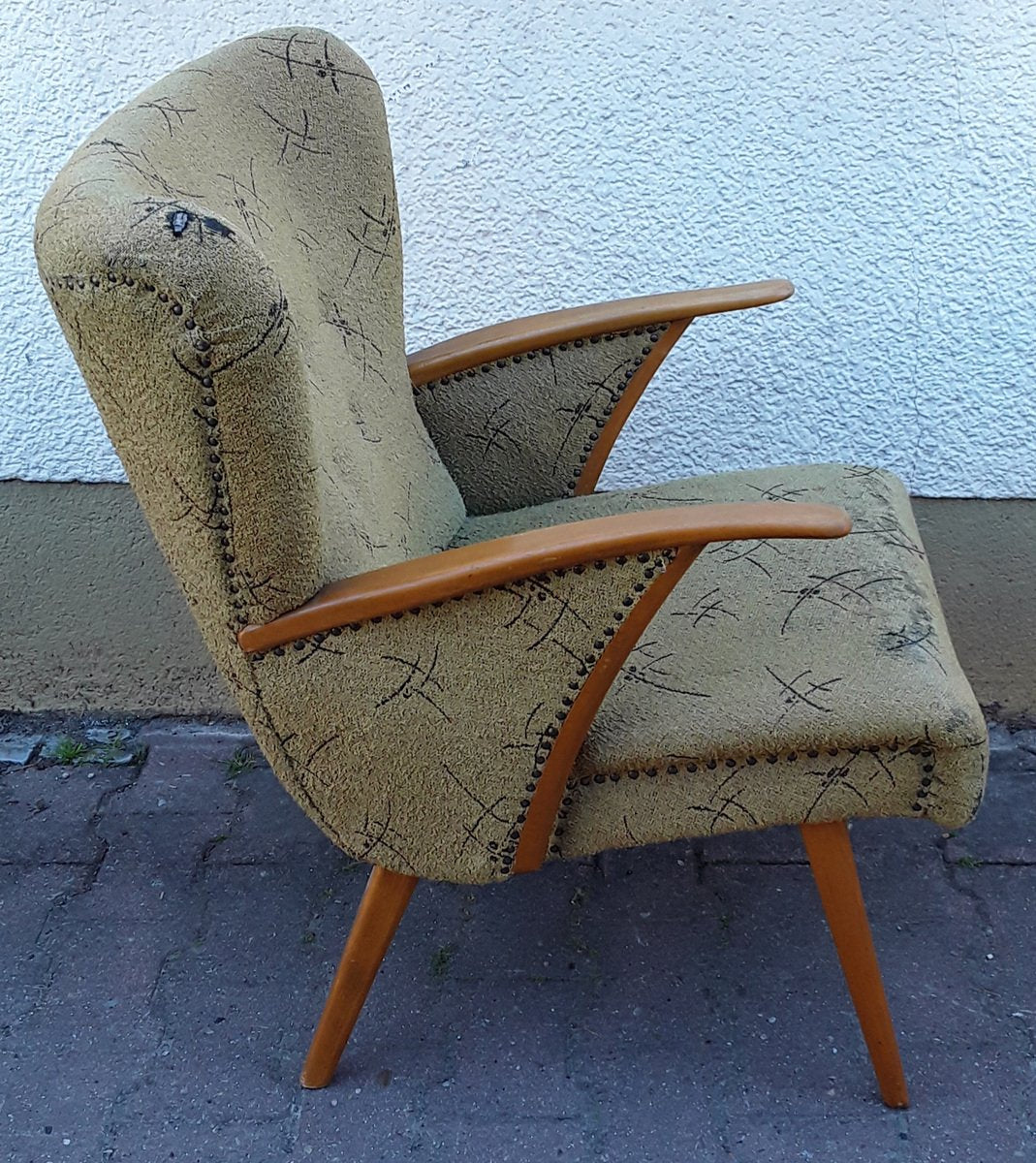 Mid-Century Armchair with Beech Frame, 1950s