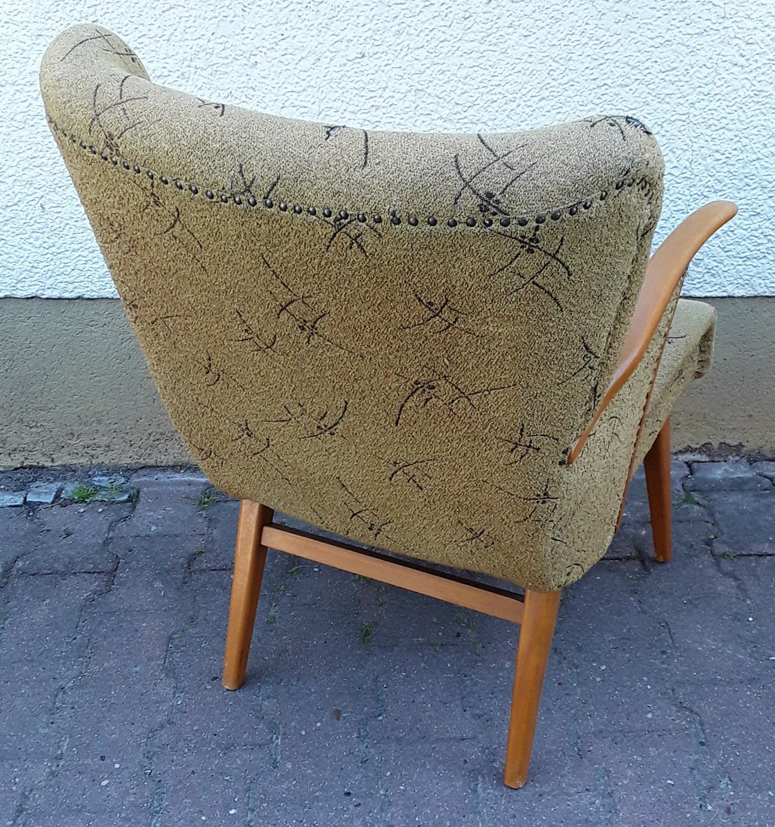 Mid-Century Armchair with Beech Frame, 1950s