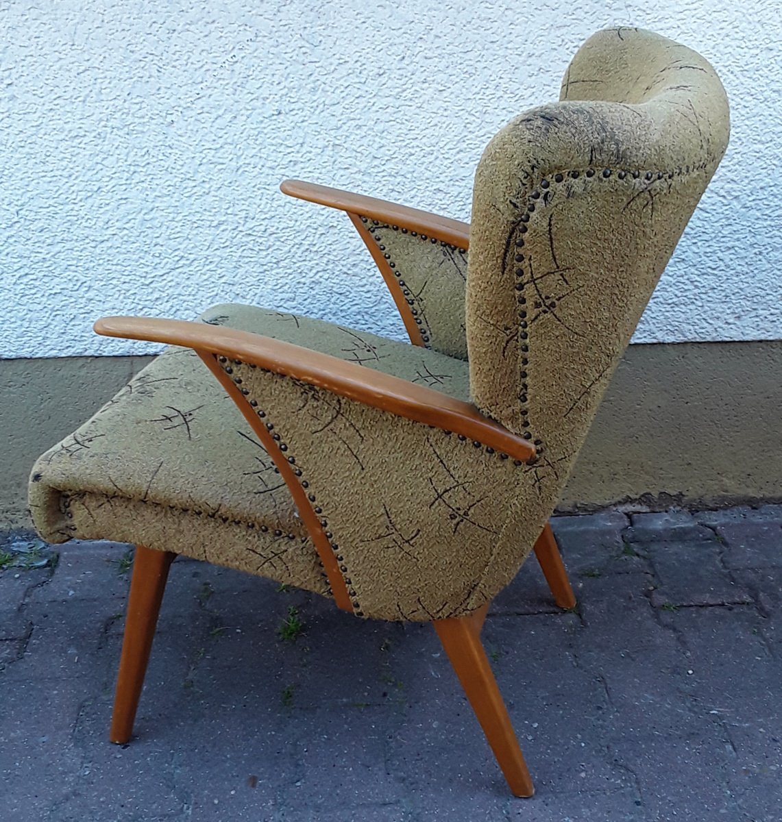 Mid-Century Armchair with Beech Frame, 1950s