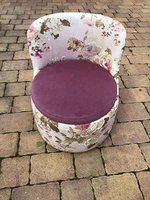 Mid-Century Armchair with Floral Pattern, 1970s-OXJ-787643