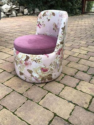 Mid-Century Armchair with Floral Pattern, 1970s-OXJ-787643