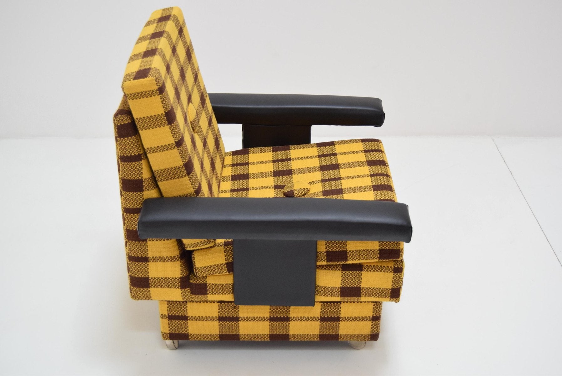 MId-Century Armchair with Wheels, 1970s