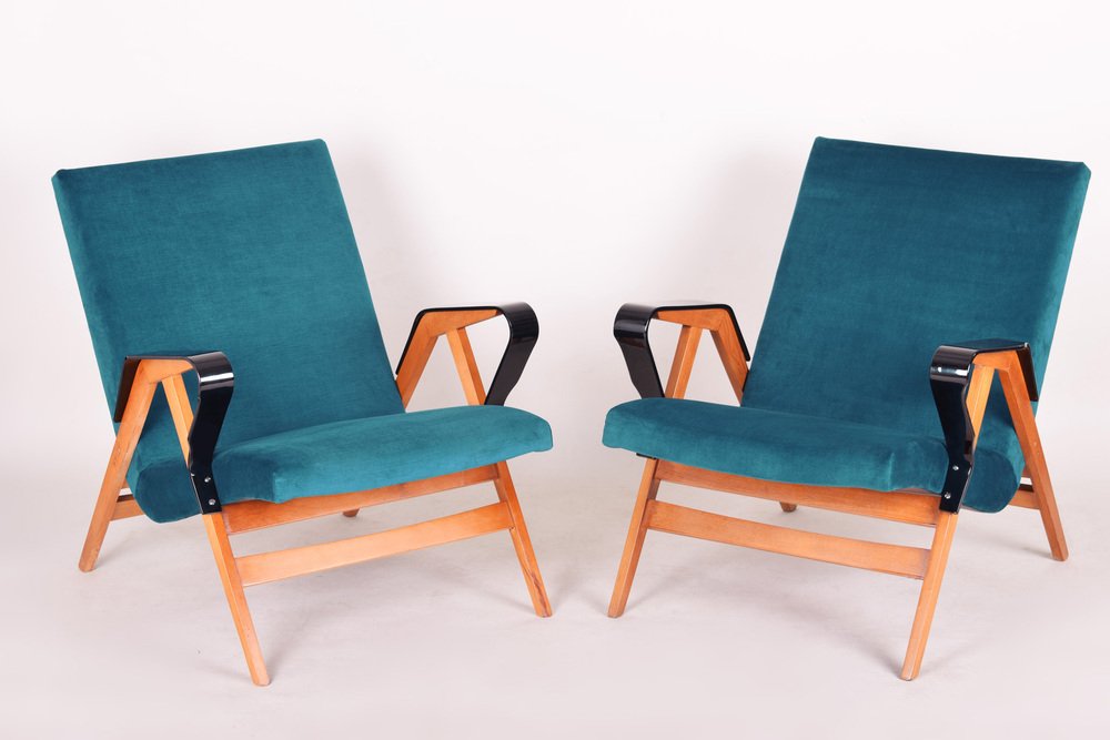 Mid-Century Armchairs attributed to Tatra Pravenec, 1950s, Set of 2