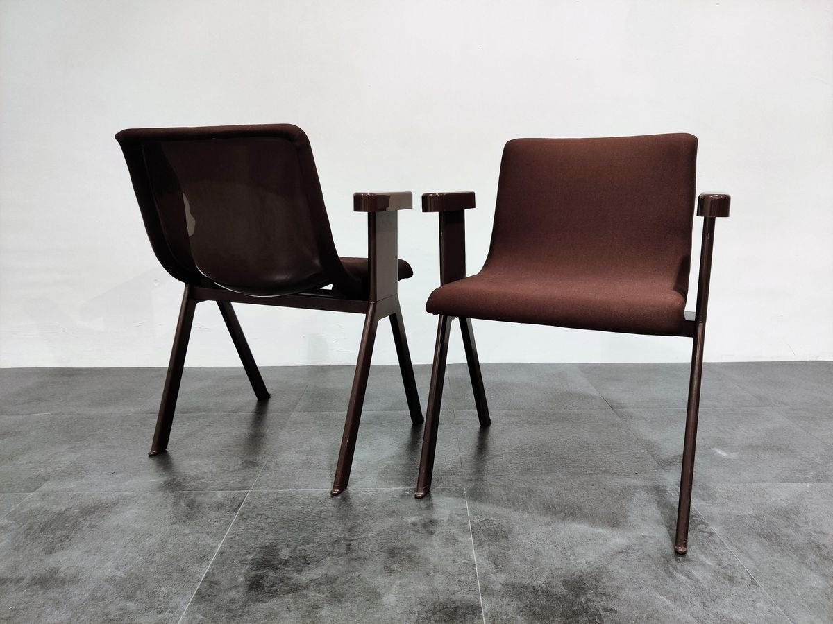 Mid-Century Armchairs by Ettore Sottsass for Olivetti, 1970s, Set of 2