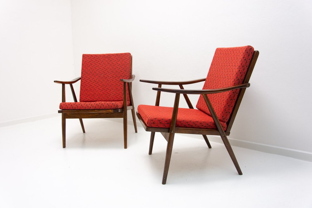 Mid-Century Armchairs by Jaroslav Šmídek for TON, 1970s, Set of 2