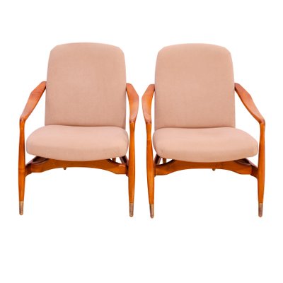 Mid-Century Armchairs by Karel Vyčíčít & Miloš Sedláček for Dřevotvar, 1960s, Set of 2-HXT-1818520