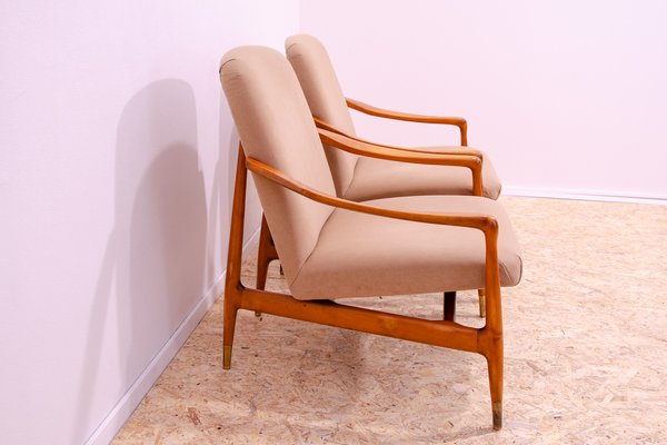 Mid-Century Armchairs by Karel Vyčíčít & Miloš Sedláček for Dřevotvar, 1960s, Set of 2-HXT-1818520