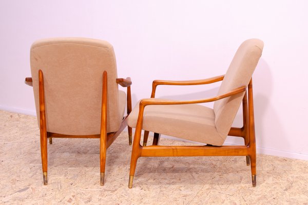 Mid-Century Armchairs by Karel Vyčíčít & Miloš Sedláček for Dřevotvar, 1960s, Set of 2-HXT-1818520