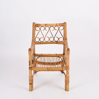 Mid-Century Armchairs in Bamboo and Rattan from Vivai del Sud, Italy, 1970s, Set of 2-JDR-1784823