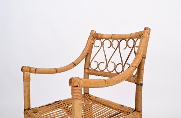 Mid-Century Armchairs in Bamboo and Rattan from Vivai del Sud, Italy, 1970s, Set of 2-JDR-1784823