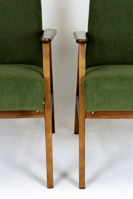 Mid-Century Armchairs in Dark Green Fabric, 1960s, Set of 2-WVS-2035059