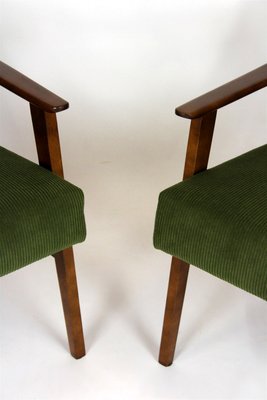 Mid-Century Armchairs in Dark Green Fabric, 1960s, Set of 2-WVS-2035059