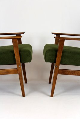 Mid-Century Armchairs in Dark Green Fabric, 1960s, Set of 2-WVS-2035059