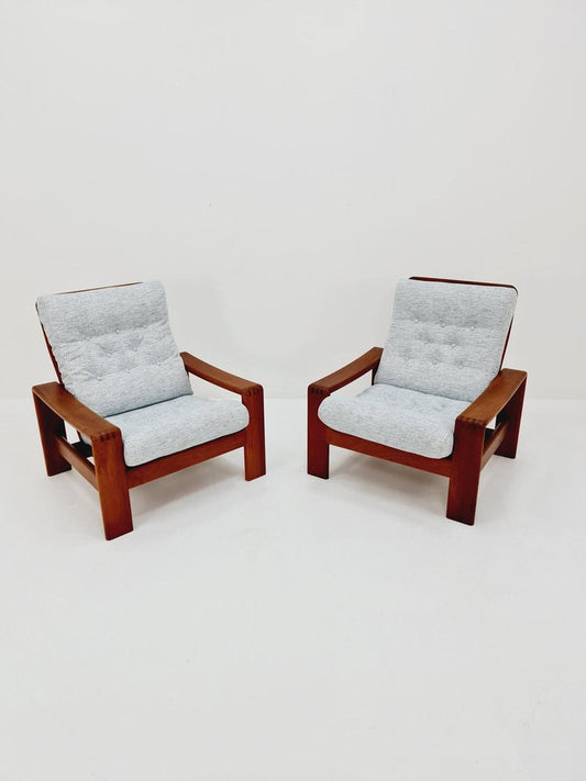 Mid-Century Armchairs in Teak by EMC, Set of 2