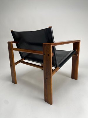 Mid-Century Armchairs in Wood & Leather attributed to Tarcisio Colzani, Italy, 1960s-KKZ-1814200