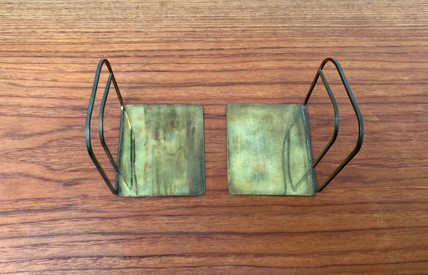 Mid-Century Art Deco Brass Bookends, Set of 2-UAH-1374978