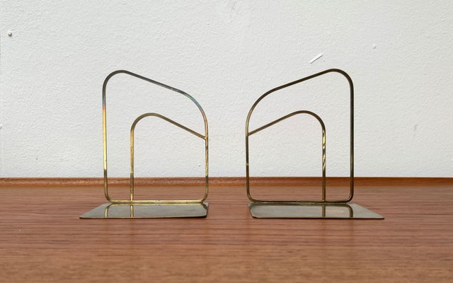 Mid-Century Art Deco Brass Bookends, Set of 2-UAH-1374978