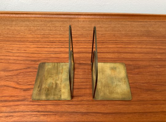 Mid-Century Art Deco Brass Bookends, Set of 2-UAH-1374978