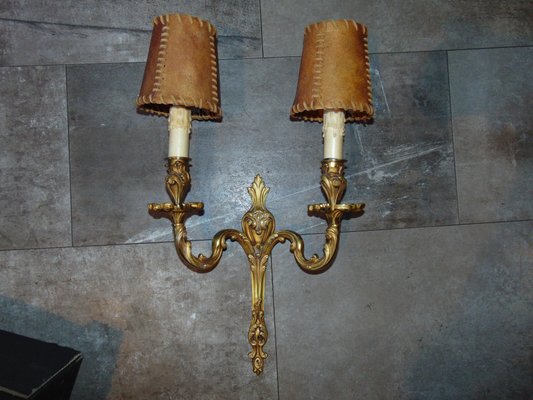 Mid-Century Art Deco Brass Sconce-CAQ-594345