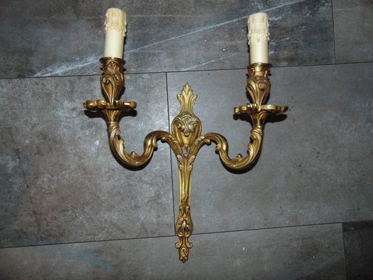 Mid-Century Art Deco Brass Sconce-CAQ-594345