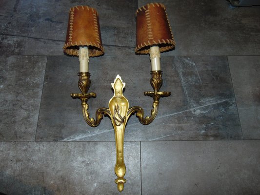 Mid-Century Art Deco Brass Sconce-CAQ-594345