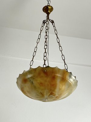 Mid-Century Art Deco Pendant in Alabaster, 1940s-YST-2034786