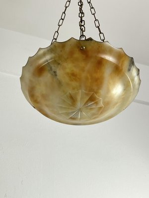 Mid-Century Art Deco Pendant in Alabaster, 1940s-YST-2034786