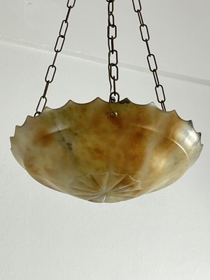 Mid-Century Art Deco Pendant in Alabaster, 1940s-YST-2034786