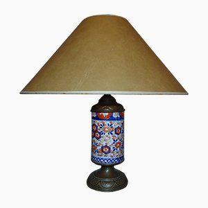 Mid-Century Art Deco Porcelain & Brass Table Lamp-CAQ-590670