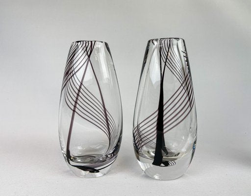 Mid-Century Art Glass Vases by Vicke Lindstrand for Kosta, Set of 5-UYK-849390