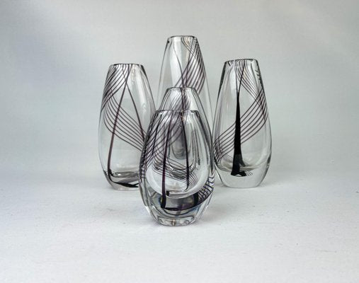 Mid-Century Art Glass Vases by Vicke Lindstrand for Kosta, Set of 5-UYK-849390